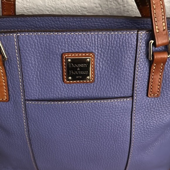 Dooney & Bourke Lexington Blue Pebbled Leather Tote Shoulder Bag - Picture 15 of 16
